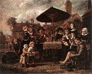 VICTORS, Jan Market Scene with a Quack at his Stall er oil painting picture wholesale